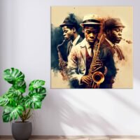 Cadre mural – Musiciens saxophonistes de jazz cadre mural musiciens saxophonistes de jazz