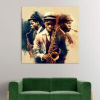 Cadre mural – Musiciens saxophonistes de jazz cadre mural musiciens saxophonistes de jazz