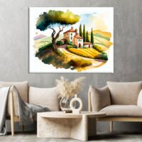 Cadre mural – Paysage de campagne en Italie cadre mural paysage de campagne en italie