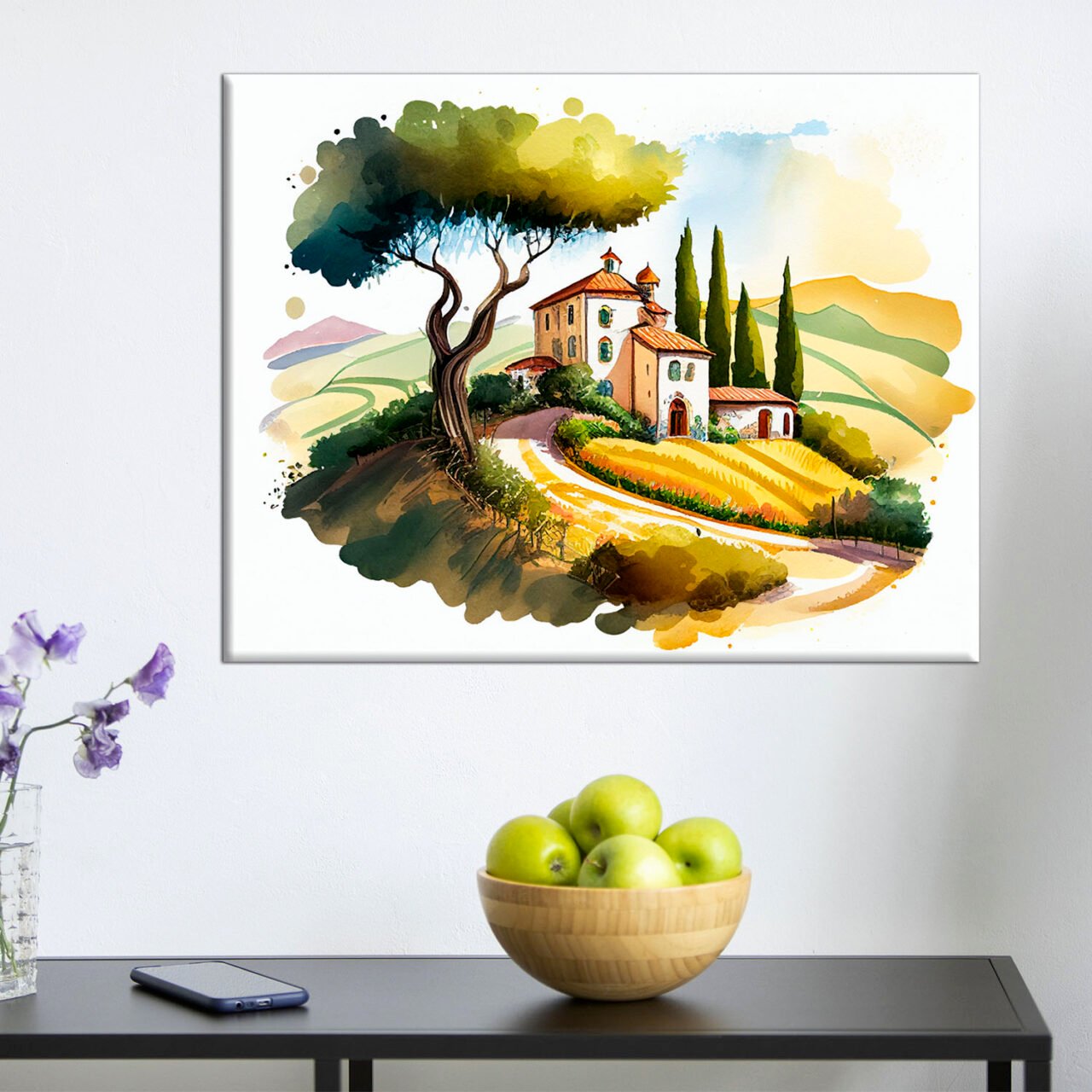 Cadre mural – Paysage de campagne en Italie cadre mural paysage de campagne en italie