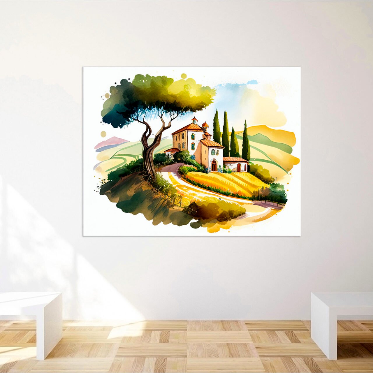 Cadre mural – Paysage de campagne en Italie cadre mural paysage de campagne en italie