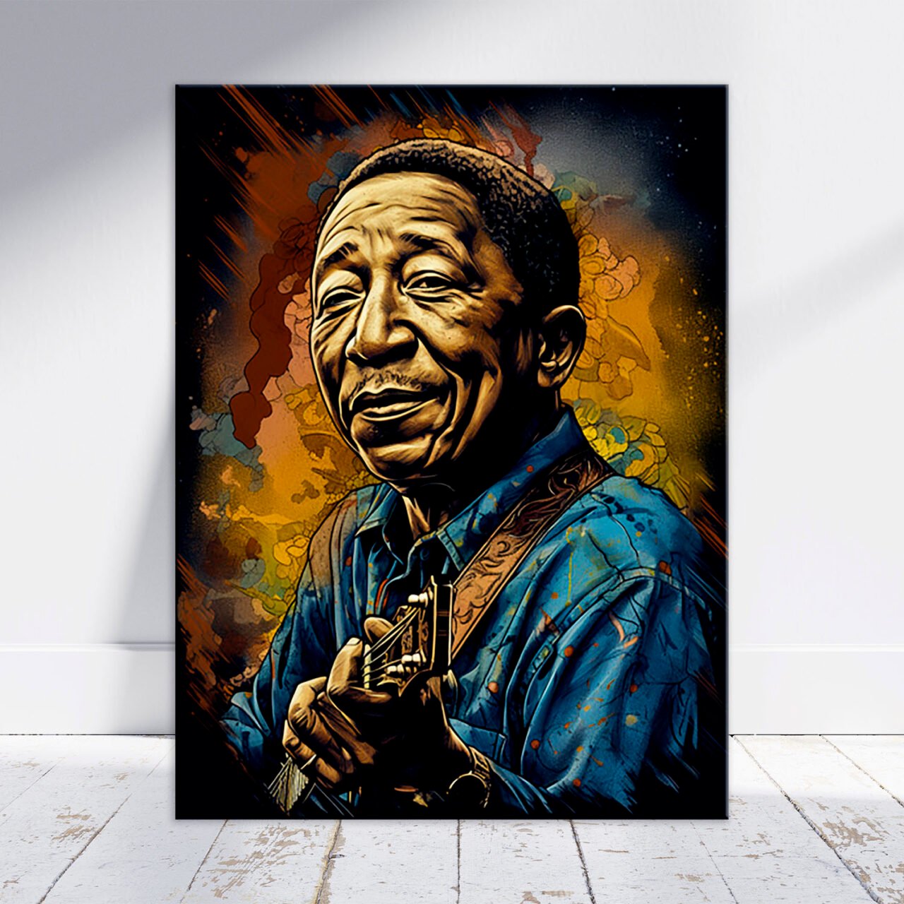 toile cadre décoratif portrait artistique de muddy waters