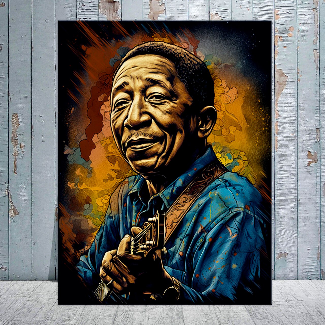 toile cadre décoratif portrait artistique de muddy waters