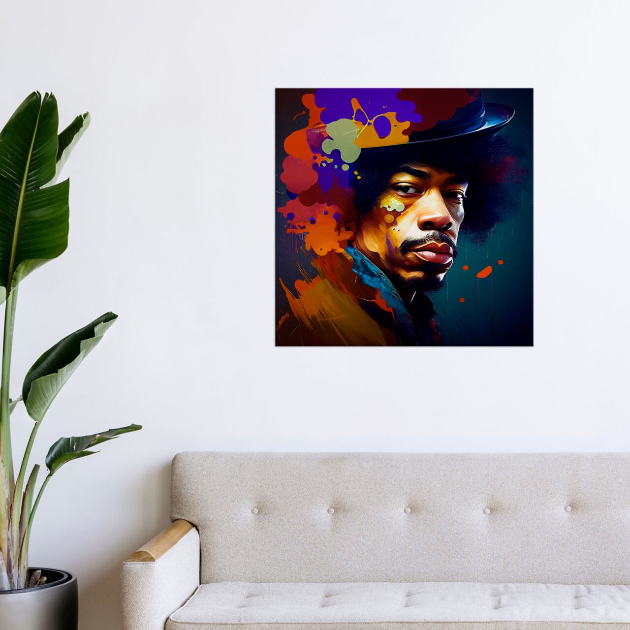 Peinture murale – Portrait artistique Jimi Hendrix peinture murale portrait artistique jimi hendrix