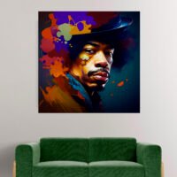 Peinture murale – Portrait artistique Jimi Hendrix peinture murale portrait artistique jimi hendrix