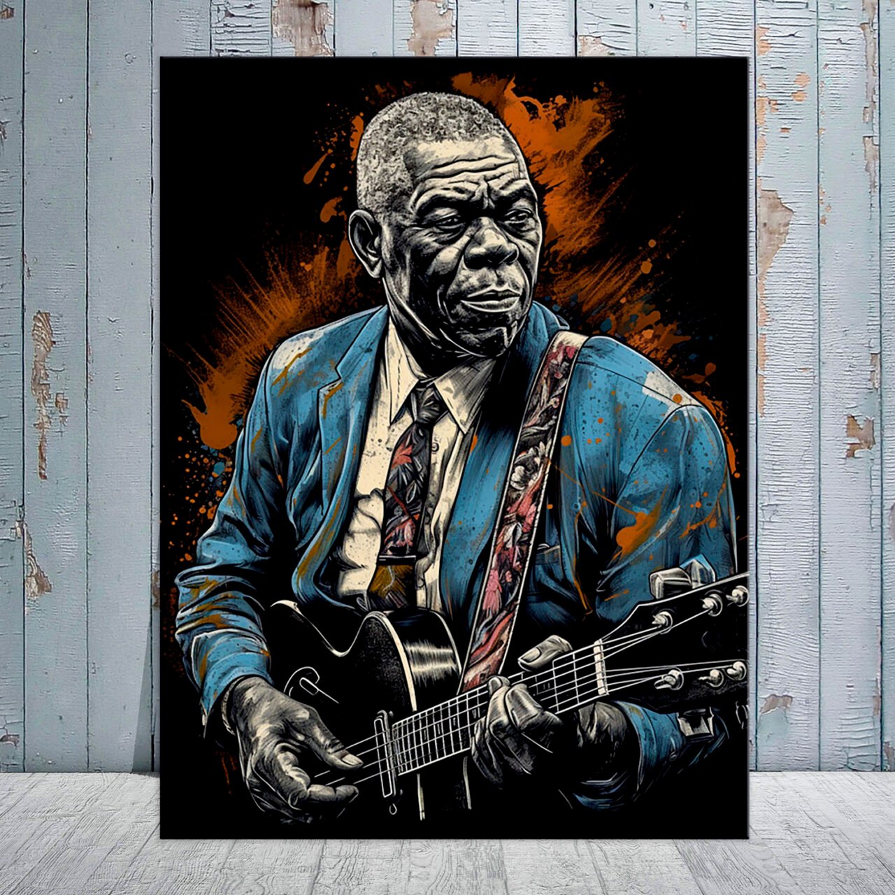 toile art décoratif portrait de howlin wolf