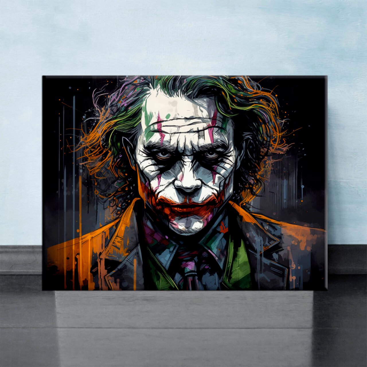 Tableau – Portrait du Joker Dessin en couleur toile exclusive portrait du jocker dessin en couleur