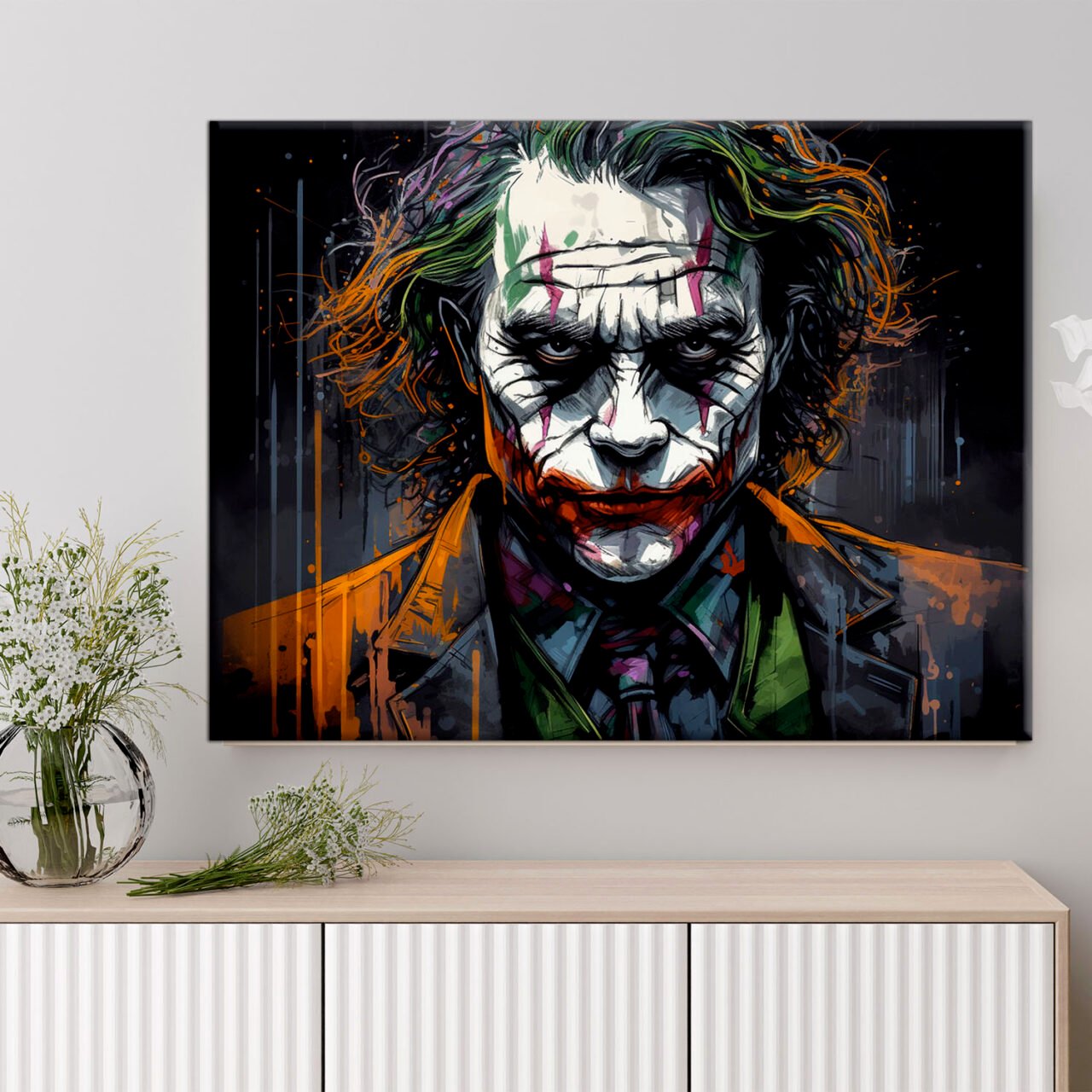Tableau – Portrait du Joker Dessin en couleur toile exclusive portrait du jocker dessin en couleur