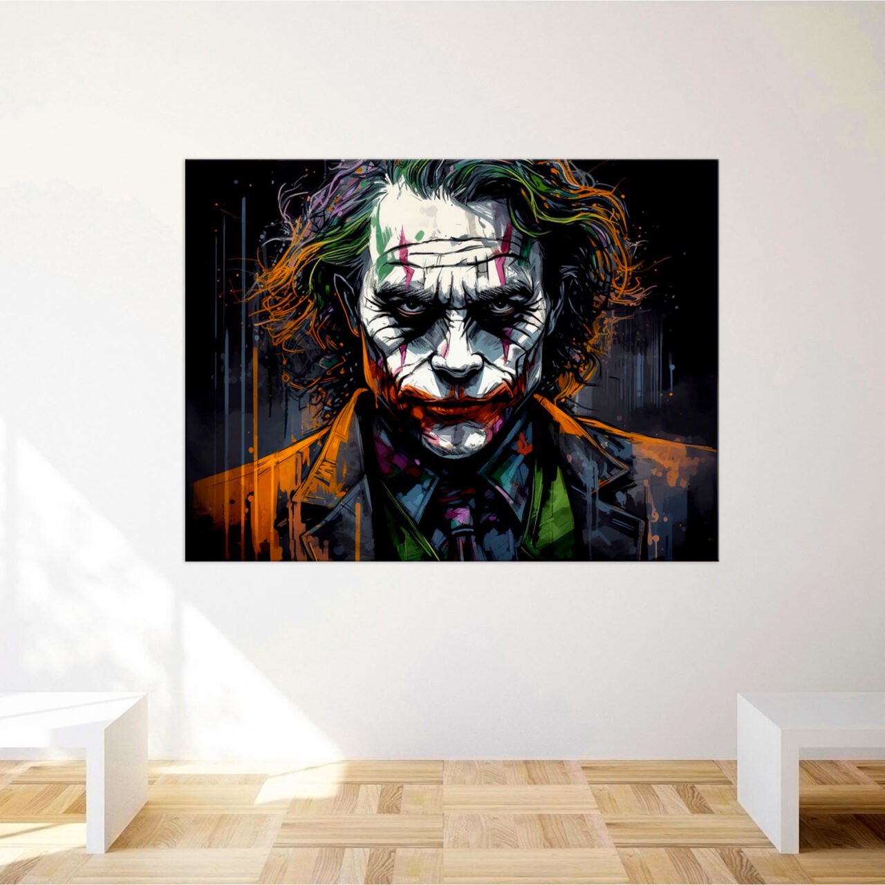 Tableau – Portrait du Joker Dessin en couleur toile exclusive portrait du jocker dessin en couleur