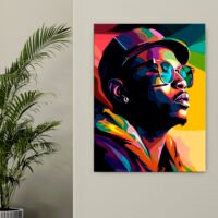 Toile cadre déco – Portrait d’un rappeur Pop Art toile cadre déco portrait d'un rappeur pop art