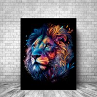 Art décoratif – Portrait Lion mandala couleurs vives art décoratif portrait lion mandala couleurs vives