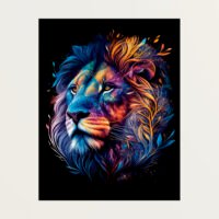 Art décoratif – Portrait Lion mandala couleurs vives art décoratif portrait lion mandala couleurs vives