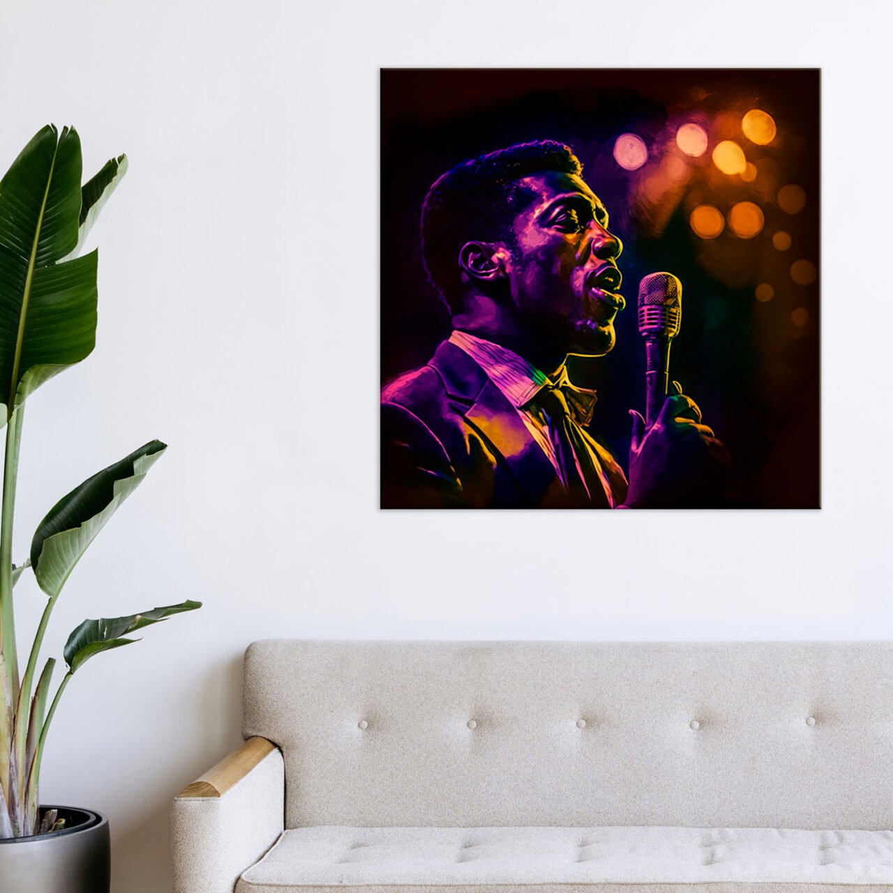 Cadre Vintage – Portrait Chanteur de Soul cadre vintage portrait chanteur de soul