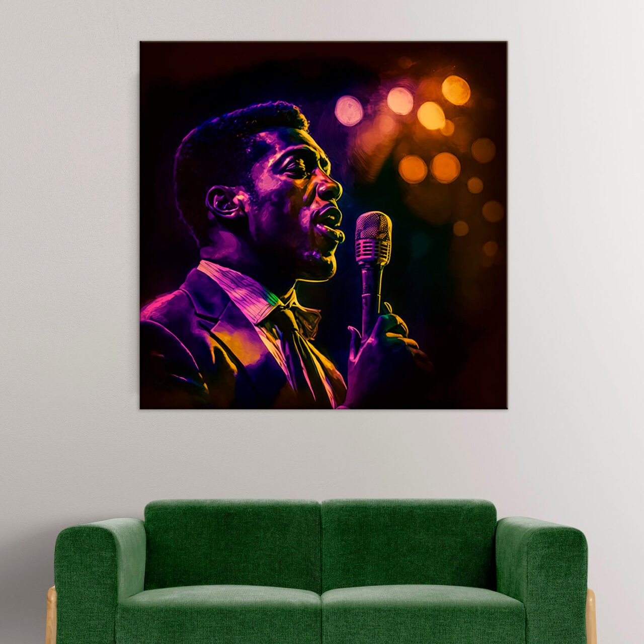 Cadre Vintage – Portrait Chanteur de Soul cadre vintage portrait chanteur de soul