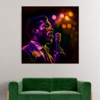 Cadre Vintage – Portrait Chanteur de Soul cadre vintage portrait chanteur de soul