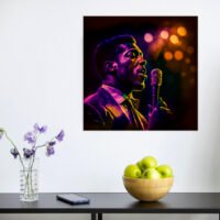 Cadre Vintage – Portrait Chanteur de Soul cadre vintage portrait chanteur de soul