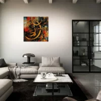 Abstrait Calligraphie Orange Rouge Noir abstrait calligraphie orange rouge noir