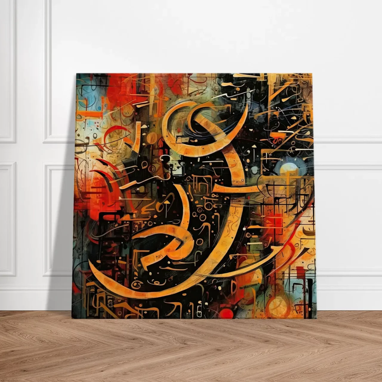 Abstrait Calligraphie Orange Rouge Noir abstrait calligraphie orange rouge noir