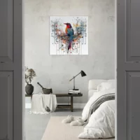 aquarelle oiseau coloré et notes de musique