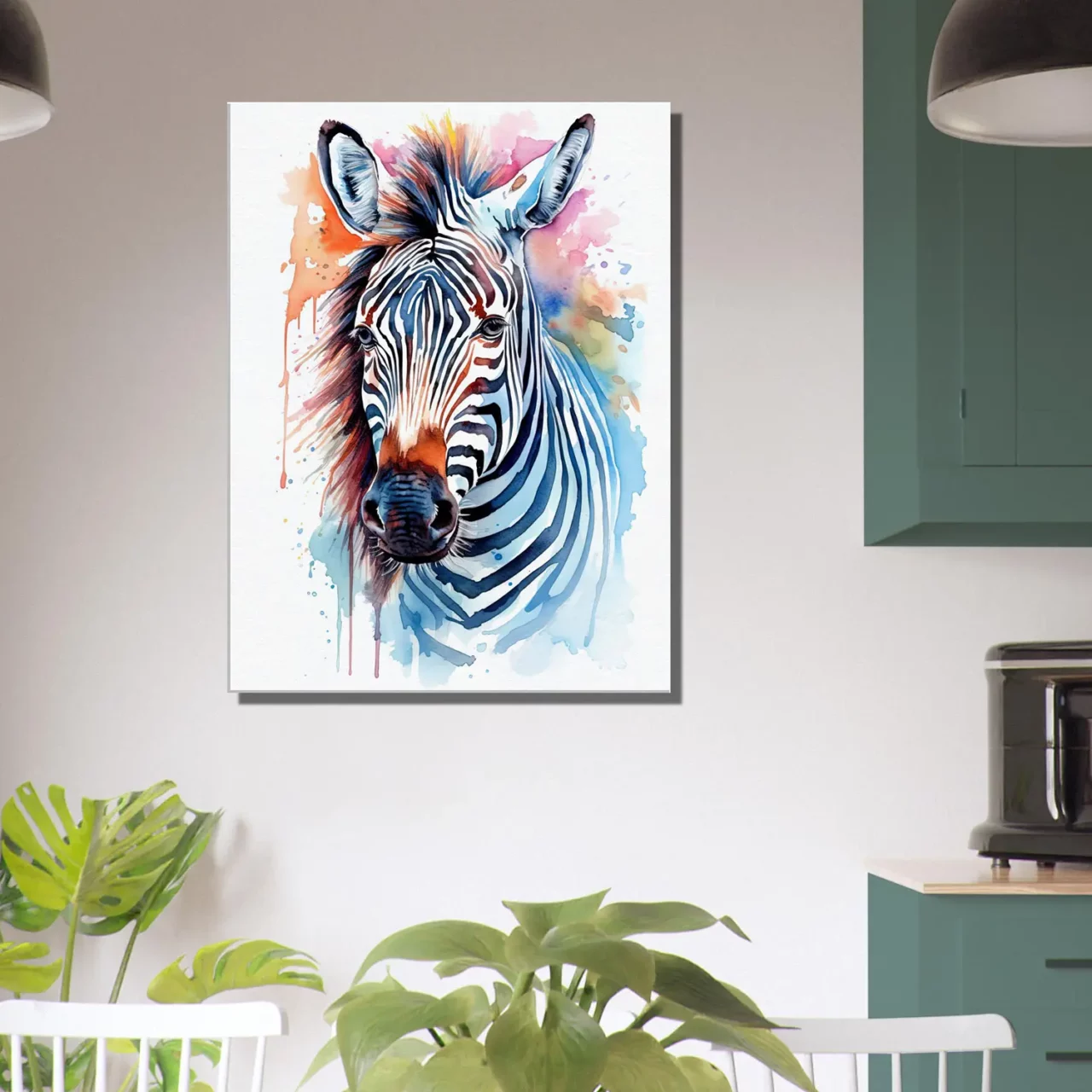 Tableau Aquarelle Portrait Zèbre aquarelle portrait zebre