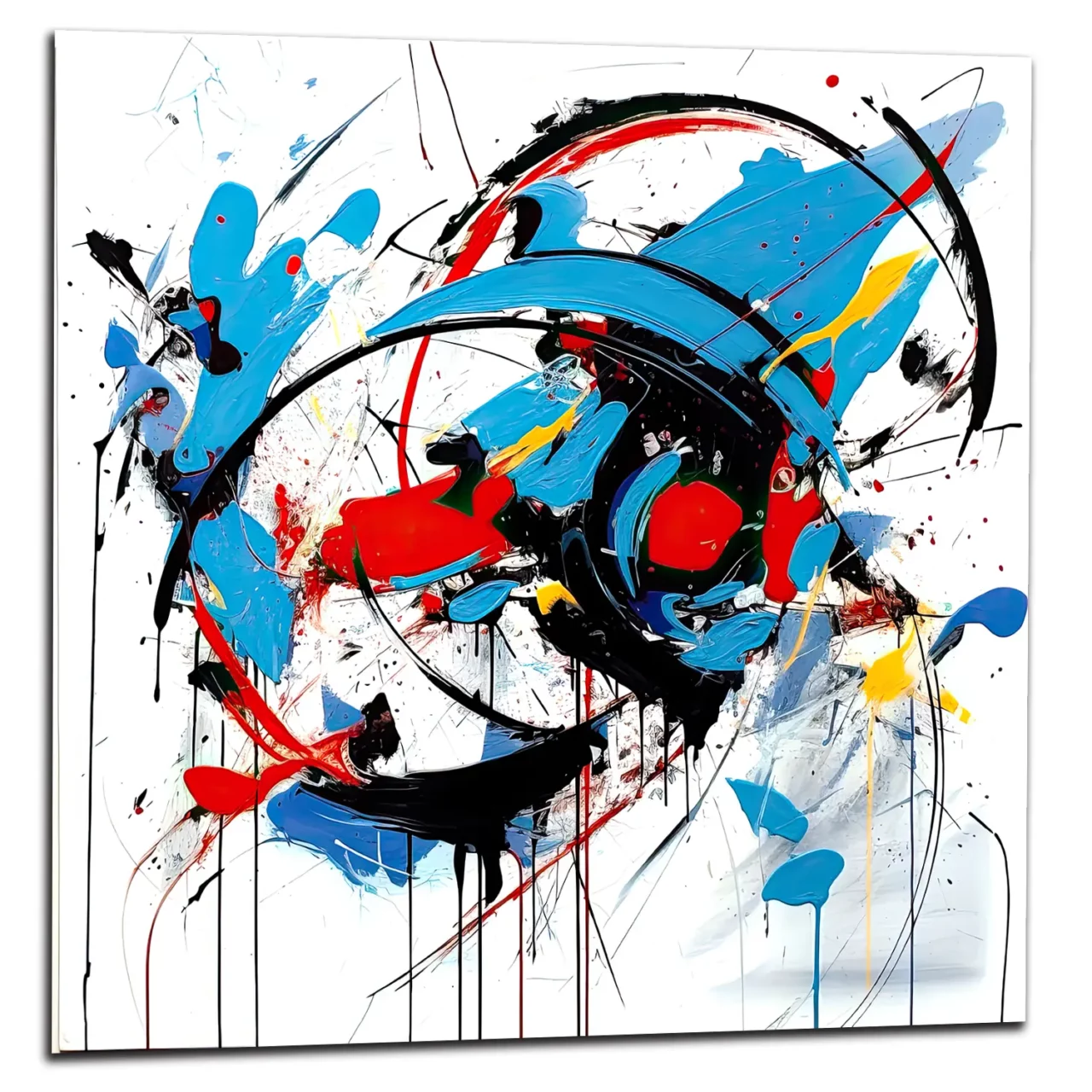 Art Abstrait Bleu rouge noir Georges Mathieu art abstrait bleu rouge noir georges mathieu