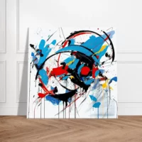 Art Abstrait Bleu rouge noir Georges Mathieu art abstrait bleu rouge noir georges mathieu