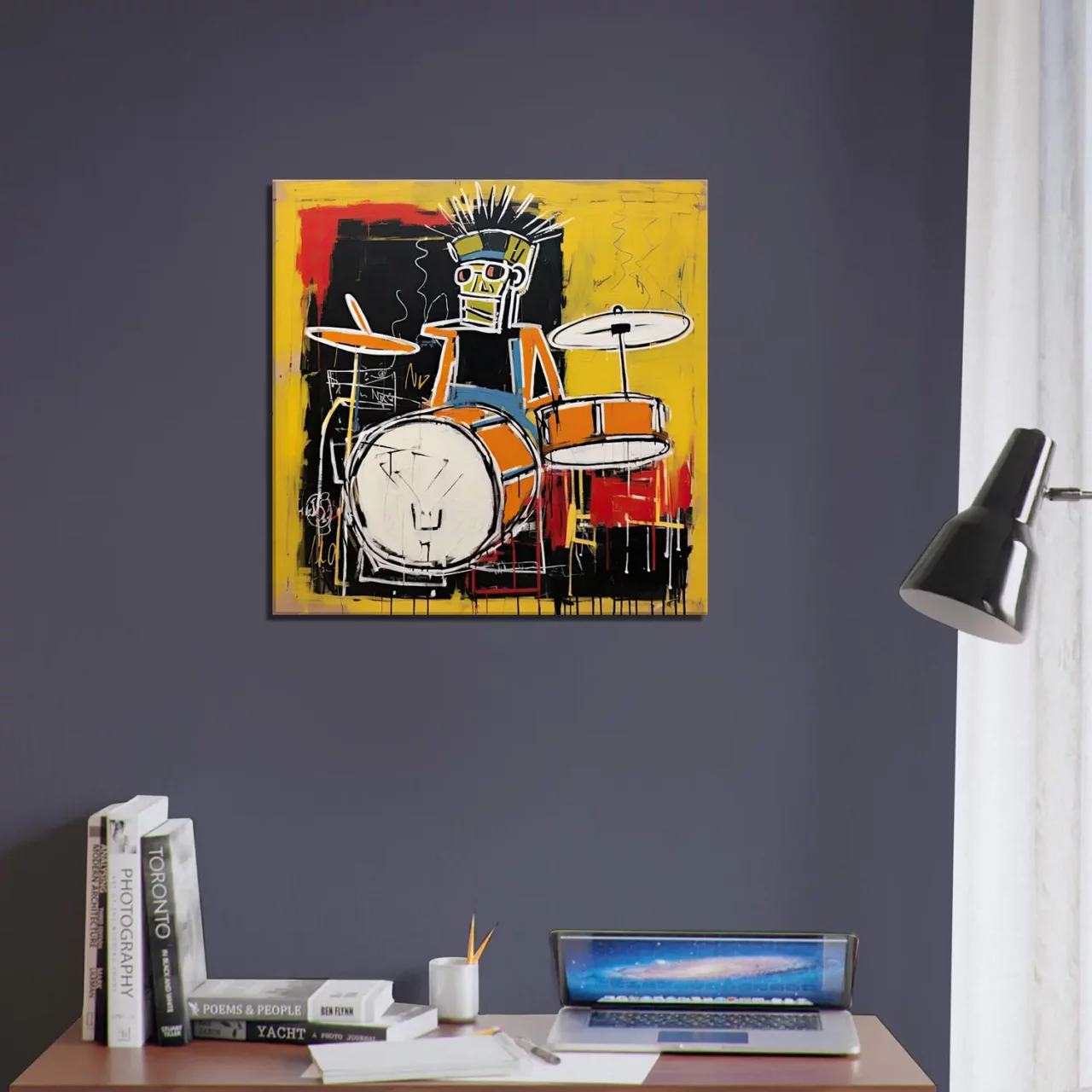 Batteur Musicien Abstrait style Basquiat batteur musicien abstrait style basquiat