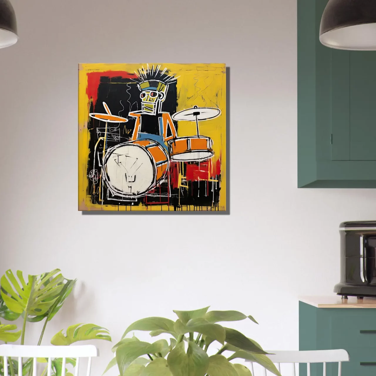 Batteur Musicien Abstrait style Basquiat batteur musicien abstrait style basquiat
