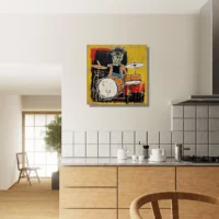 Batteur Musicien Abstrait style Basquiat batteur musicien abstrait style basquiat