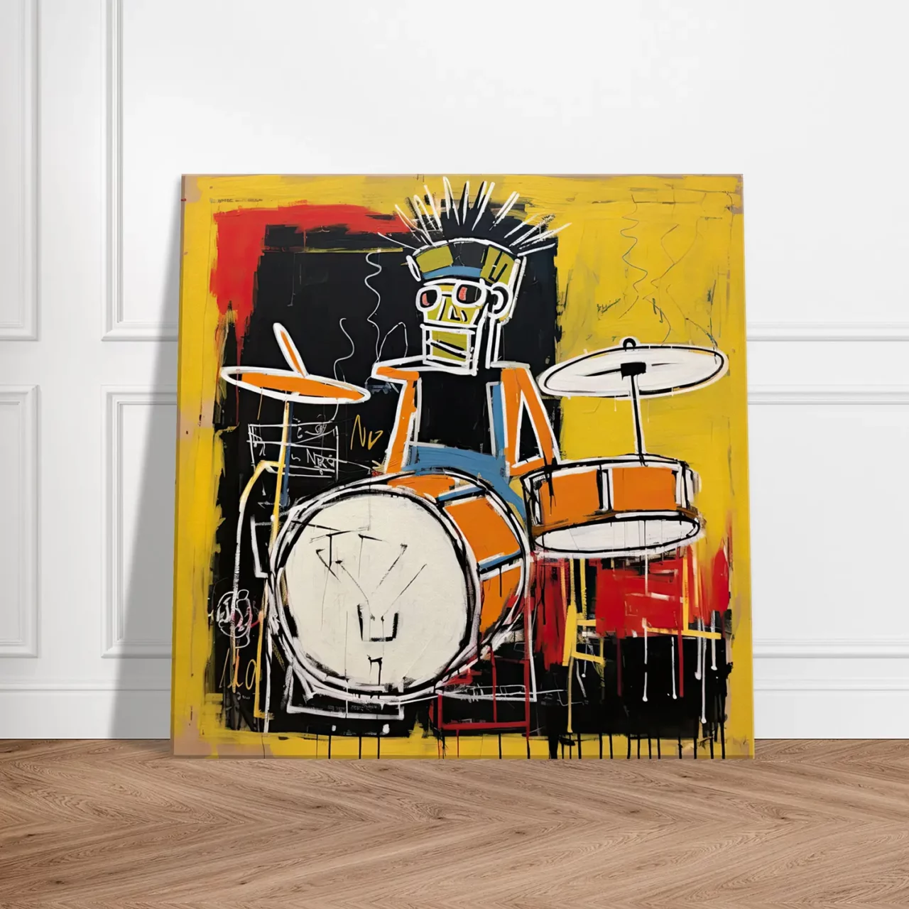 Batteur Musicien Abstrait style Basquiat batteur musicien abstrait style basquiat