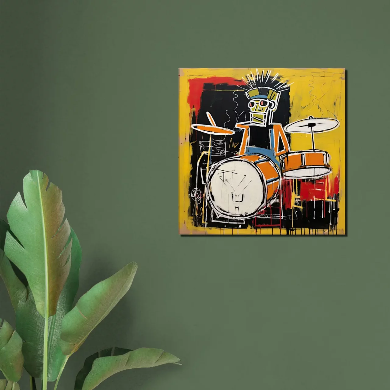 Batteur Musicien Abstrait style Basquiat batteur musicien abstrait style basquiat