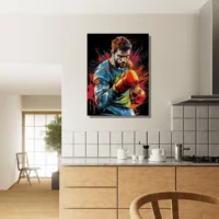 Boxeur Dessin et explosion de peinture rouge boxeur dessin et explosion de peinture rouge05