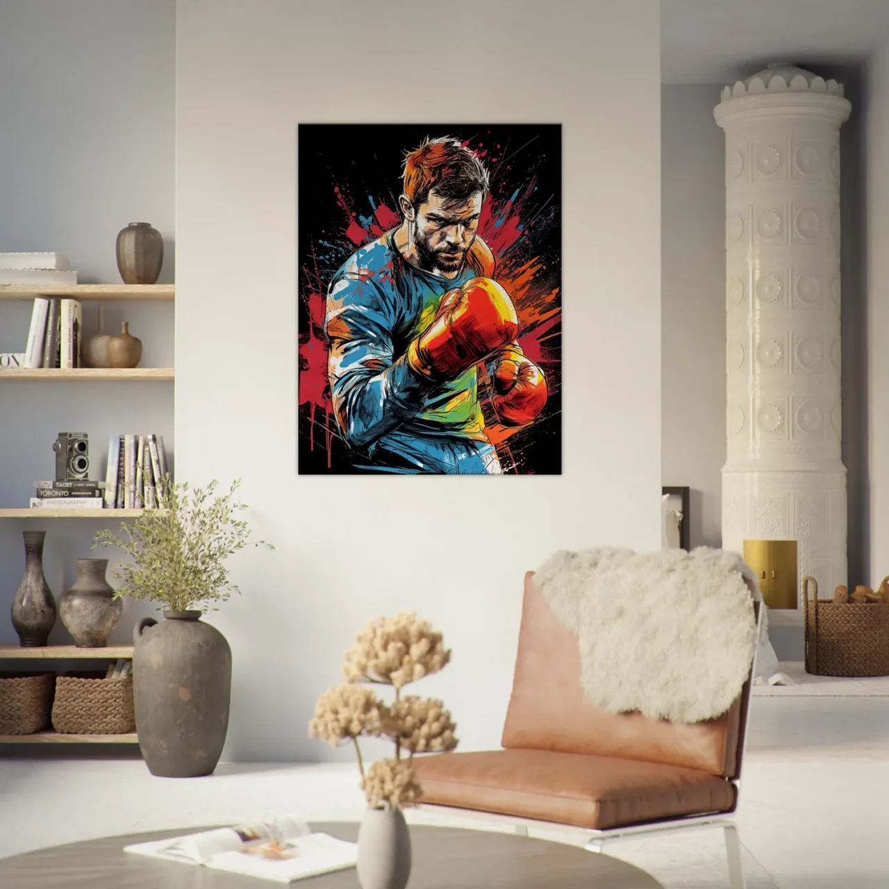Boxeur Dessin et explosion de peinture rouge boxeur dessin et explosion de peinture rouge11