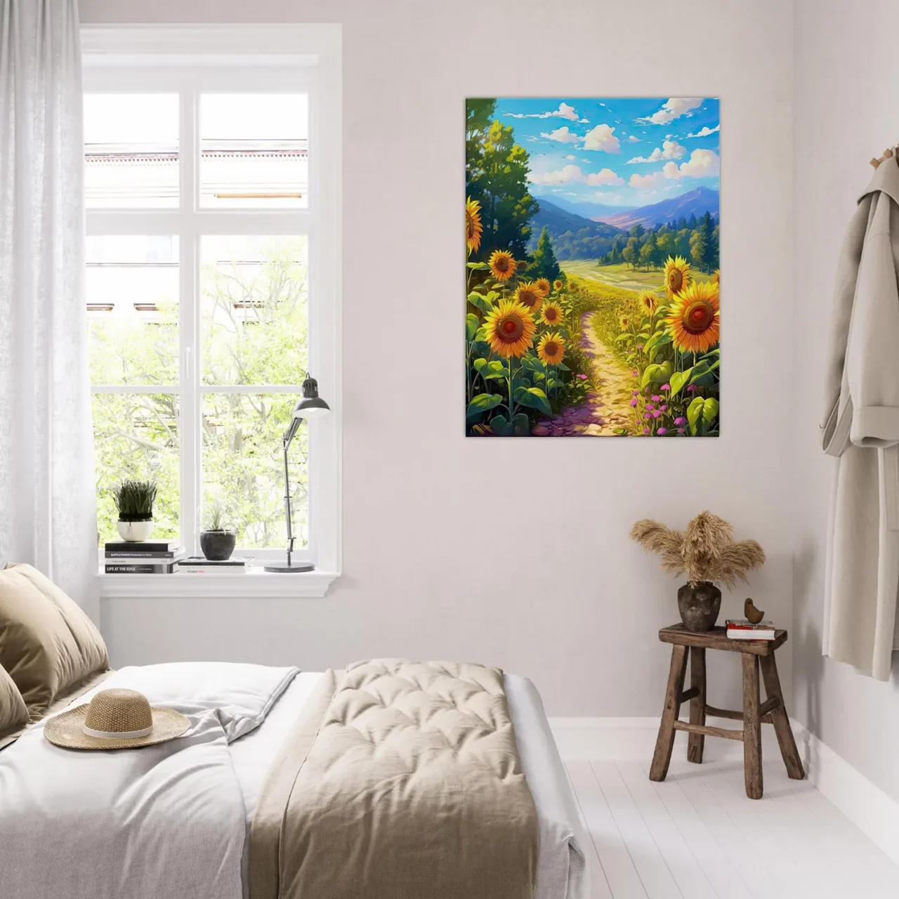 Illustration Champs de tournesols dans la vallée illustration champs de tournesols dans la vallée