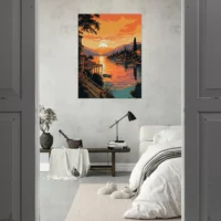 Tableau Lac de Côme au coucher du soleil lac de come au coucher du soleil