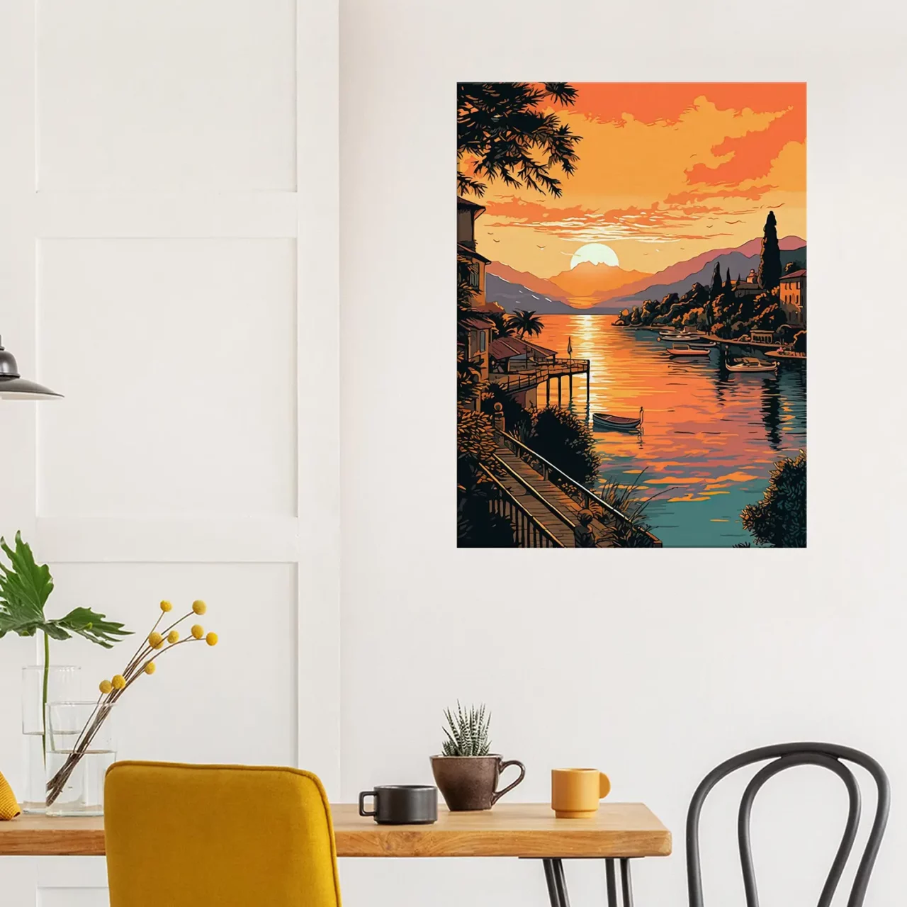 Tableau Lac de Côme au coucher du soleil lac de come au coucher du soleil