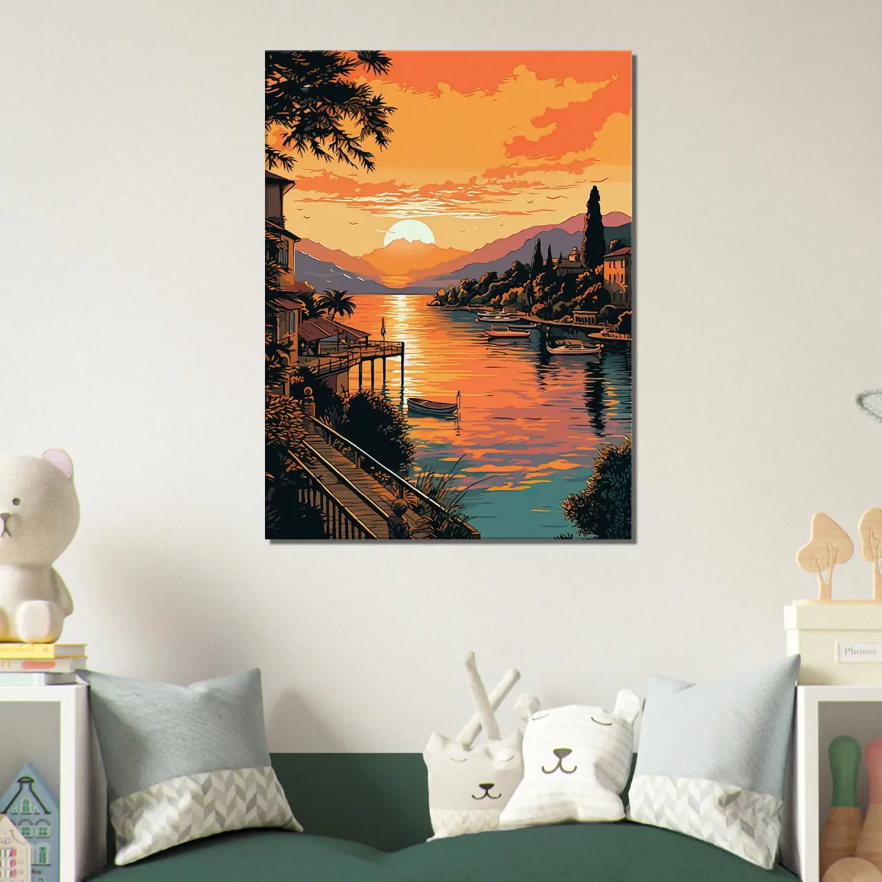 Tableau Lac de Côme au coucher du soleil lac de come au coucher du soleil