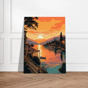 Tableau Lac de Côme au coucher du soleil