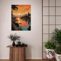Tableau Lac de Côme au coucher du soleil lac de come au coucher du soleil