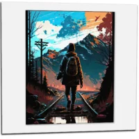 Cadre Marchant sur des rails dans les montagnes marchant sur des rails dans les montagnes