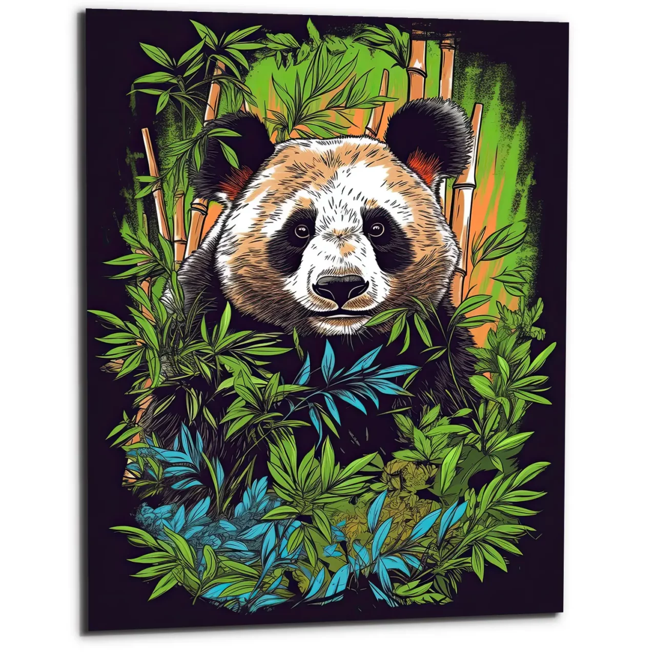 Cadre Panda dans une forêt de bambous panda dans une forêt de bambous