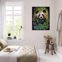 panda dans une forêt de bambous