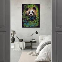 Cadre Panda dans une forêt de bambous panda dans une forêt de bambous