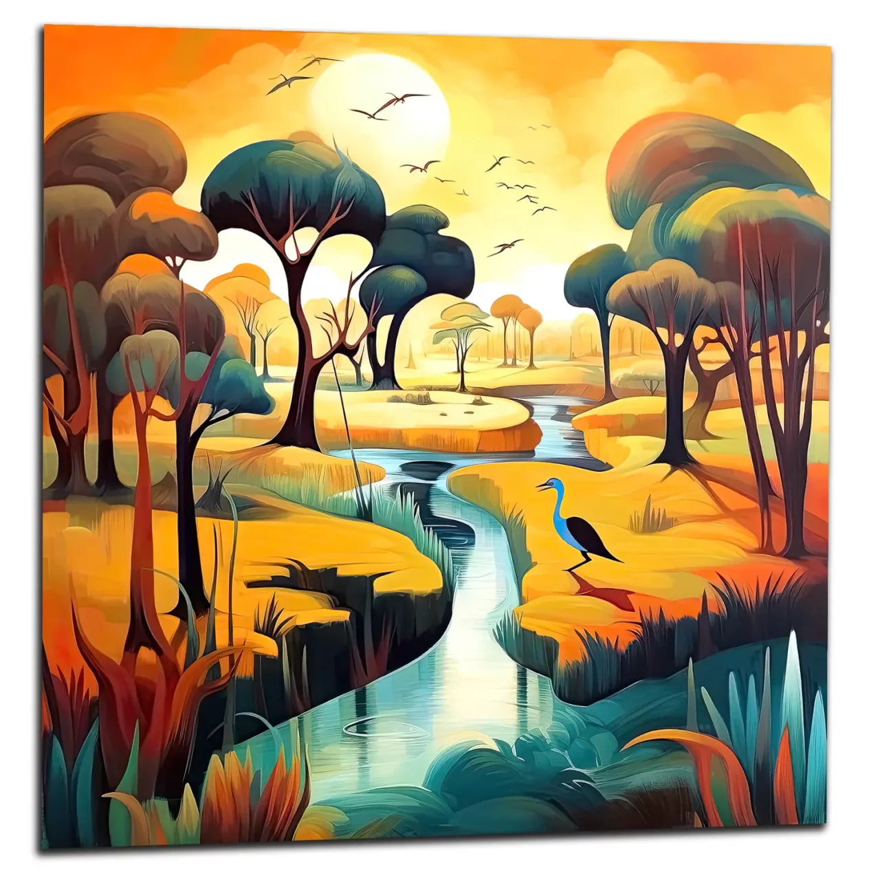 peinture paysage, nature et environnement inspiré d'abed abdi