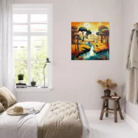 peinture paysage, nature et environnement inspiré d'abed abdi