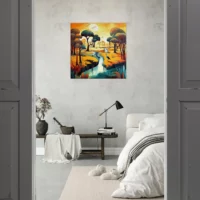peinture paysage, nature et environnement inspiré d'abed abdi