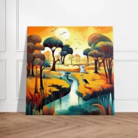 peinture paysage, nature et environnement inspiré d'abed abdi