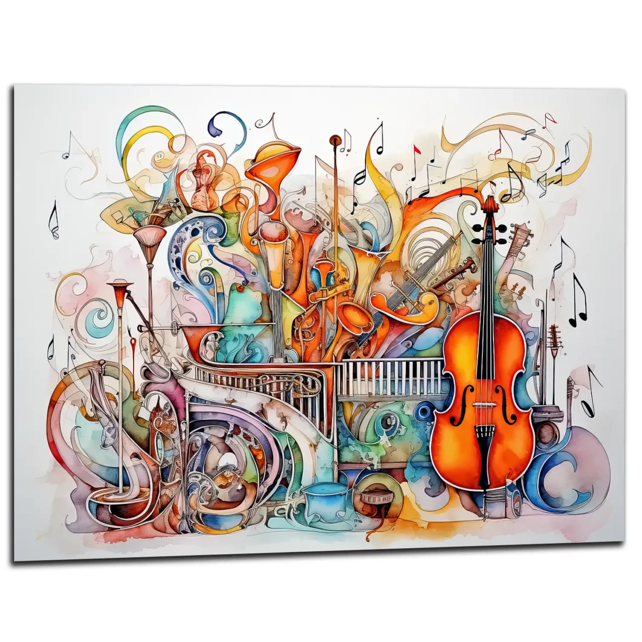 cadre art abstrait instruments de musique