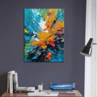 abstrait, textures, mouvements bleu et orange