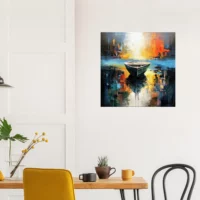 Tableau Art Abstrait barque sur l’eau art abstrait barque sur l'eau
